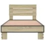 Estructura cama madera ingeniería metal roble Sonoma 75x190 cm de vidaXL, Camas y somieres - Ref: Foro24-845748, Precio: 64,6...