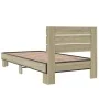 Estructura cama madera ingeniería metal roble Sonoma 75x190 cm de vidaXL, Camas y somieres - Ref: Foro24-845748, Precio: 64,6...