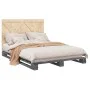 Estructura de cama con cabecero madera pino gris 160x200 cm de vidaXL, Camas y somieres - Ref: Foro24-3281583, Precio: 238,83...