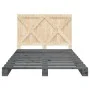 Estructura de cama con cabecero madera pino gris 160x200 cm de vidaXL, Camas y somieres - Ref: Foro24-3281583, Precio: 238,83...