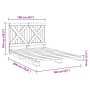Bed frame with gray pine wood headboard 160x200 cm by vidaXL, Beds and slatted bases - Ref: Foro24-3281583, Price: 238,10 €, ...