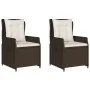 Gartenliegen 2 Stück braunes synthetisches Rattan von vidaXL, Gartenstühle - Ref: Foro24-368653, Preis: 221,07 €, Rabatt: %