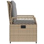 Sillones reclinables de jardín 2 uds ratán sintético beige de vidaXL, Sillas de jardín - Ref: Foro24-368664, Precio: 202,69 €