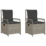 Gartenliegen 2 Stück hellgraues synthetisches Rattan von vidaXL, Gartenstühle - Ref: Foro24-368666, Preis: 191,33 €, Rabatt: %