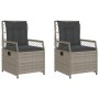 Gartenliegen 2 Stück hellgraues synthetisches Rattan von vidaXL, Gartenstühle - Ref: Foro24-368666, Preis: 193,87 €, Rabatt: %