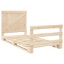 Bed frame with solid pine wood headboard 100x200 cm by vidaXL, Beds and slatted bases - Ref: Foro24-3281557, Price: 145,14 €,...