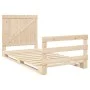 Bed frame with solid pine wood headboard 100x200 cm by vidaXL, Beds and slatted bases - Ref: Foro24-3281557, Price: 142,83 €,...