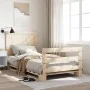 Bed frame with solid pine wood headboard 100x200 cm by vidaXL, Beds and slatted bases - Ref: Foro24-3281557, Price: 142,83 €,...