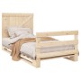 Bed frame with solid pine wood headboard 100x200 cm by vidaXL, Beds and slatted bases - Ref: Foro24-3281557, Price: 145,14 €,...