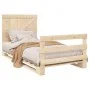Bed frame with solid pine wood headboard 100x200 cm by vidaXL, Beds and slatted bases - Ref: Foro24-3281557, Price: 142,83 €,...