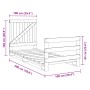 Bed frame with solid pine wood headboard 100x200 cm by vidaXL, Beds and slatted bases - Ref: Foro24-3281557, Price: 145,14 €,...