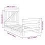 Bed frame with solid pine wood headboard 100x200 cm by vidaXL, Beds and slatted bases - Ref: Foro24-3281557, Price: 142,83 €,...