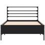 Black engineered wood and metal bed frame 90x190 cm by vidaXL, Beds and slatted bases - Ref: Foro24-845627, Price: 70,08 €, D...