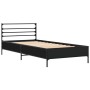 Bettgestell aus Holzwerkstoff und schwarzem Metall, 90 x 200 cm von vidaXL, Betten und Lattenroste - Ref: Foro24-845582, Prei...