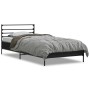 Bettgestell aus Holzwerkstoff und schwarzem Metall, 90 x 200 cm von vidaXL, Betten und Lattenroste - Ref: Foro24-845582, Prei...
