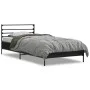 Engineered wood and black metal bed frame 90x200 cm by vidaXL, Beds and slatted bases - Ref: Foro24-845582, Price: 93,58 €, D...