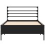 Bettgestell aus Holzwerkstoff und schwarzem Metall, 90 x 200 cm von vidaXL, Betten und Lattenroste - Ref: Foro24-845582, Prei...