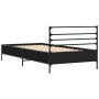 Bettgestell aus Holzwerkstoff und schwarzem Metall, 90 x 200 cm von vidaXL, Betten und Lattenroste - Ref: Foro24-845582, Prei...