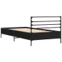 Engineered wood and black metal bed frame 90x200 cm by vidaXL, Beds and slatted bases - Ref: Foro24-845582, Price: 93,58 €, D...