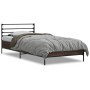 Estructura cama madera ingeniería metal marrón roble 90x190 cm de vidaXL, Camas y somieres - Ref: Foro24-845631, Precio: 70,0...