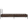Estructura cama madera ingeniería metal marrón roble 90x190 cm de vidaXL, Camas y somieres - Ref: Foro24-845631, Precio: 70,0...