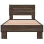Bettgestell aus Holzwerkstoff, Eiche, braunes Metall, 100 x 200 cm von vidaXL, Betten und Lattenroste - Ref: Foro24-845741, P...