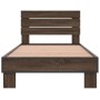 Bettgestell aus Holzwerkstoff, Eiche, braunes Metall, 100 x 200 cm von vidaXL, Betten und Lattenroste - Ref: Foro24-845741, P...