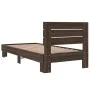 Bettgestell aus Holzwerkstoff, Eiche, braunes Metall, 100 x 200 cm von vidaXL, Betten und Lattenroste - Ref: Foro24-845741, P...