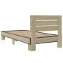 Estructura cama madera ingeniería metal roble Sonoma 90x200 cm de vidaXL, Camas y somieres - Ref: Foro24-845743, Precio: 92,1...