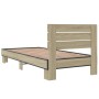 Estructura cama madera ingeniería metal roble Sonoma 90x200 cm de vidaXL, Camas y somieres - Ref: Foro24-845743, Precio: 93,2...