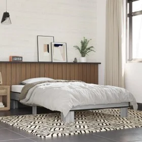 Sonoma gray metal engineered wood bed frame 90x190 cm by vidaXL, Beds and slatted bases - Ref: Foro24-845885, Price: 66,43 €,...