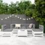 Gartensofa-Set 6-teilig aus massivem weißem Kiefernholz von vidaXL, Gartensets - Ref: Foro24-3250721, Preis: 389,45 €, Rabatt: %
