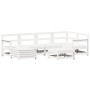 Gartensofa-Set 7-teilig aus massivem weißem Kiefernholz von vidaXL, Gartensets - Ref: Foro24-3250957, Preis: 478,62 €, Rabatt: %