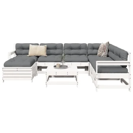 Garden sofa set 8 pieces solid white pine wood by vidaXL, Garden sets - Ref: Foro24-3250581, Price: 546,16 €, Discount: %
