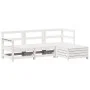 Gartensofa-Set 4-teilig aus massivem weißem Kiefernholz von vidaXL, Gartensets - Ref: Foro24-3250777, Preis: 276,85 €, Rabatt: %