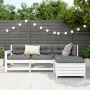 Gartensofa-Set 4-teilig aus massivem weißem Kiefernholz von vidaXL, Gartensets - Ref: Foro24-3250777, Preis: 276,85 €, Rabatt: %