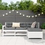 Gartensofa-Set 4-teilig aus massivem weißem Kiefernholz von vidaXL, Gartensets - Ref: Foro24-3250777, Preis: 280,53 €, Rabatt: %