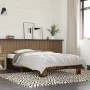 Engineered wood bed frame metal smoke oak 75x190 cm by vidaXL, Beds and slatted bases - Ref: Foro24-845879, Price: 62,70 €, D...