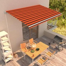 Orange and brown retractable manual awning 450x300 cm by vidaXL, Awnings - Ref: Foro24-3051219, Price: 366,25 €, Discount: %