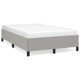 Estructura de cama tela gris claro 120x190 cm