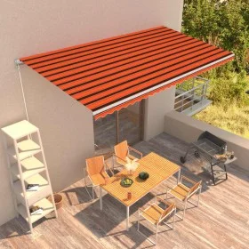 Orange and brown retractable manual awning 600x300 cm by vidaXL, Awnings - Ref: Foro24-3051227, Price: 507,99 €, Discount: %