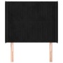 Cabecero con orejas de terciopelo negro 93x16x118/128 cm
