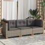 3-seater garden sofa with gray synthetic rattan cushions by vidaXL, Outdoor sofas - Ref: Foro24-365918, Price: 229,71 €, Disc...