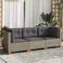 3-Sitzer-Gartensofa mit grauen synthetischen Rattankissen von vidaXL, Outdoor-Sofas - Ref: Foro24-365918, Preis: 243,21 €, Ra...