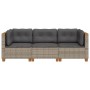 3-seater garden sofa with gray synthetic rattan cushions by vidaXL, Outdoor sofas - Ref: Foro24-365918, Price: 229,71 €, Disc...
