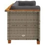 3-Sitzer-Gartensofa mit grauen synthetischen Rattankissen von vidaXL, Outdoor-Sofas - Ref: Foro24-365918, Preis: 243,21 €, Ra...