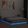 Estructura cama con luces LED madera gris hormigón 135x190 cm de vidaXL, Camas y somieres - Ref: Foro24-3281136, Precio: 177,...