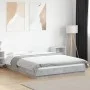 Bed frame with LED lights concrete gray wood 135x190 cm by vidaXL, Beds and slatted bases - Ref: Foro24-3281136, Price: 174,9...