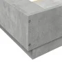 Bed frame with LED lights concrete gray wood 135x190 cm by vidaXL, Beds and slatted bases - Ref: Foro24-3281136, Price: 174,9...