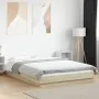 Sonoma oak engineered wood bed frame 135x190 cm by vidaXL, Beds and slatted bases - Ref: Foro24-3281226, Price: 158,44 €, Dis...